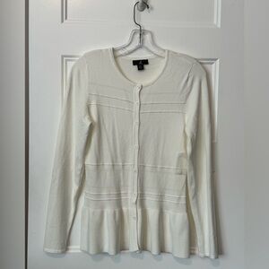J Jason Wu Cream Peplum Knit Cardigan XXS NWOT